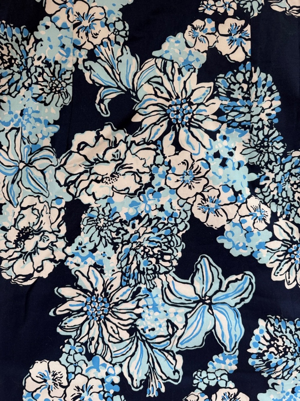 Lilly Pulitzer Stretch Cotton Shift Dress in Bouquet All Day, Low Tide Navy - Picture 4 of 8